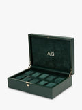 WOLF vegan leather green watch box 10 piece, imported from the UK