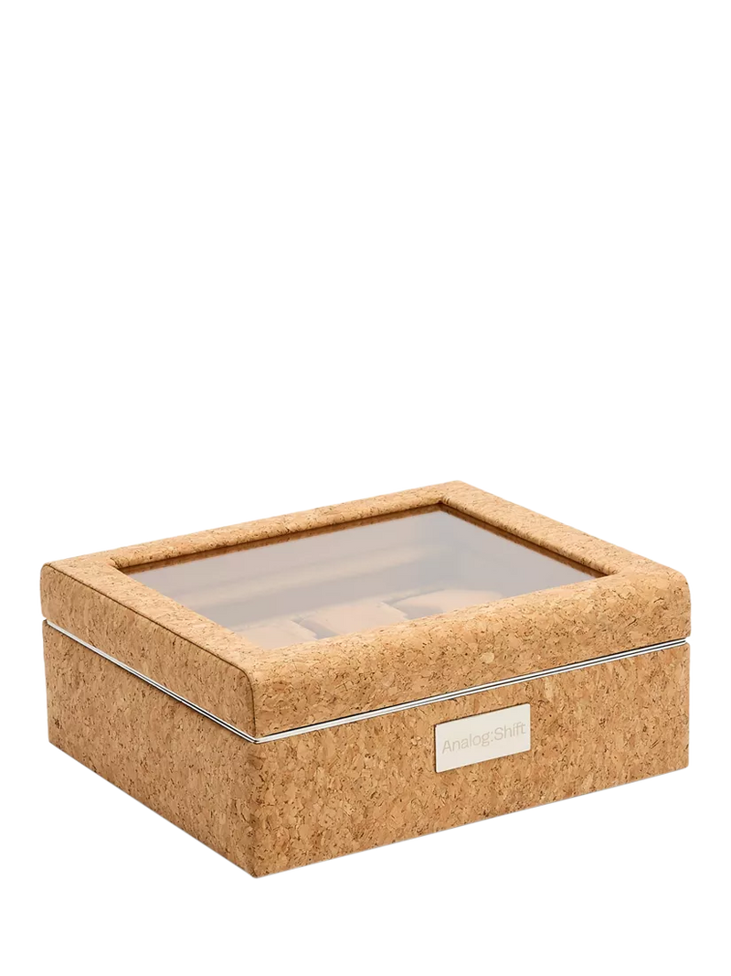 WOLF cork watch box 8 compartments natural cork (British brand)