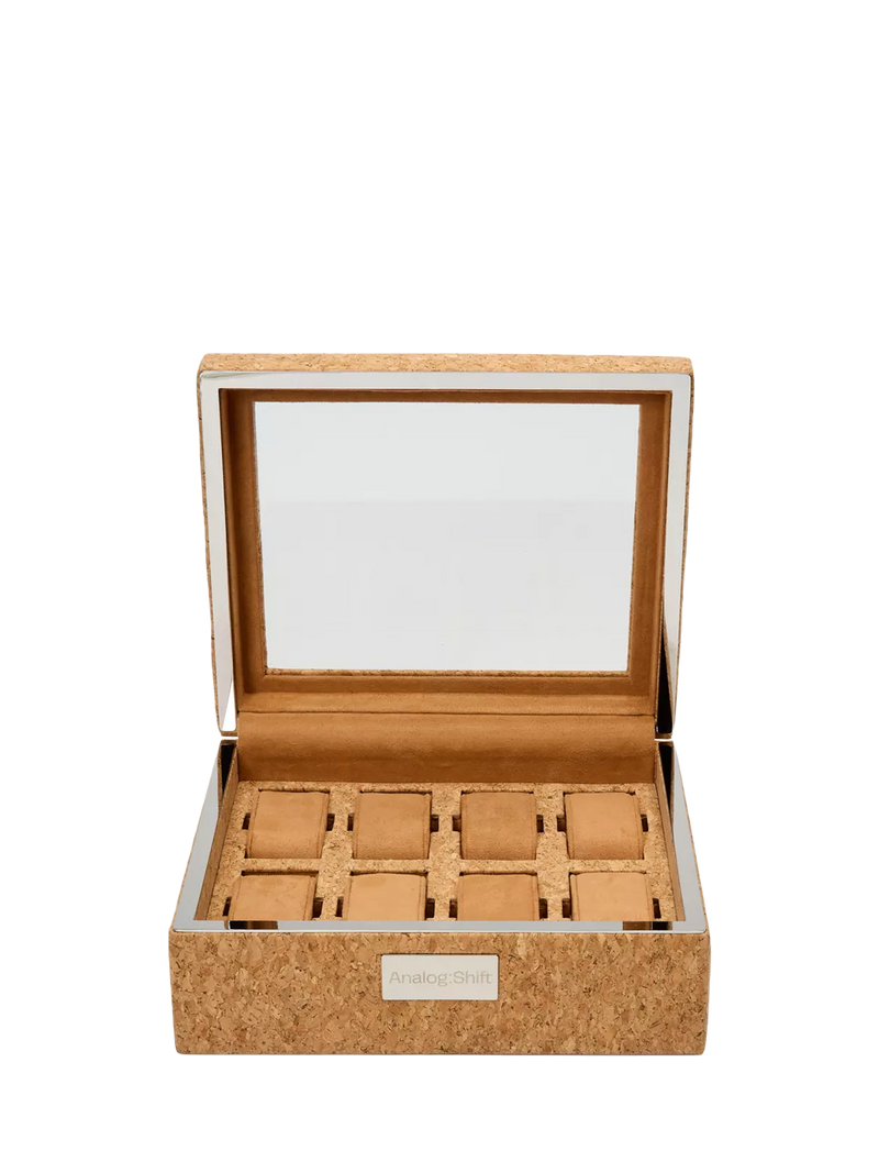WOLF cork watch box 8 compartments natural cork (British brand)