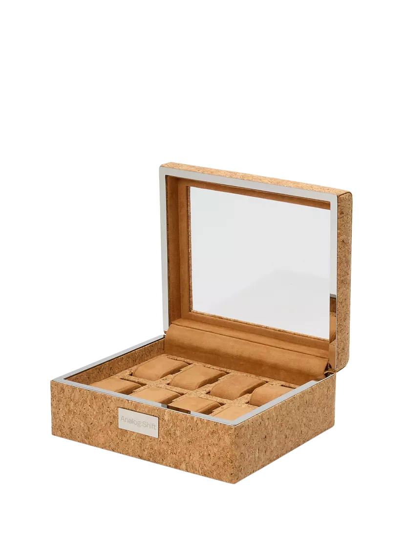WOLF cork watch box 8 compartments natural cork (British brand)