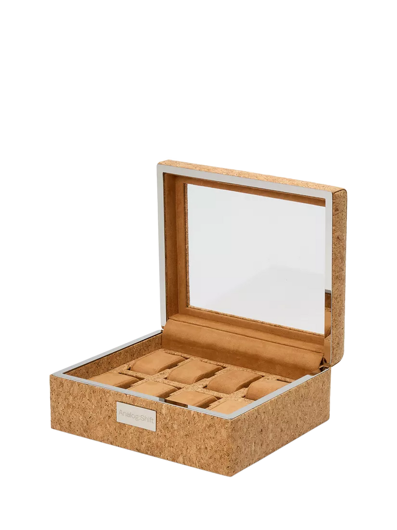 WOLF cork watch box 8 compartments natural cork (British brand)
