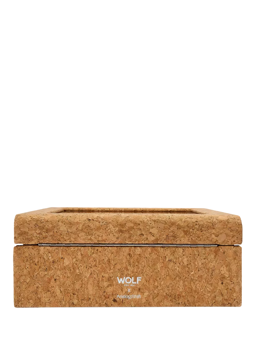 WOLF cork watch box 8 compartments natural cork (British brand)