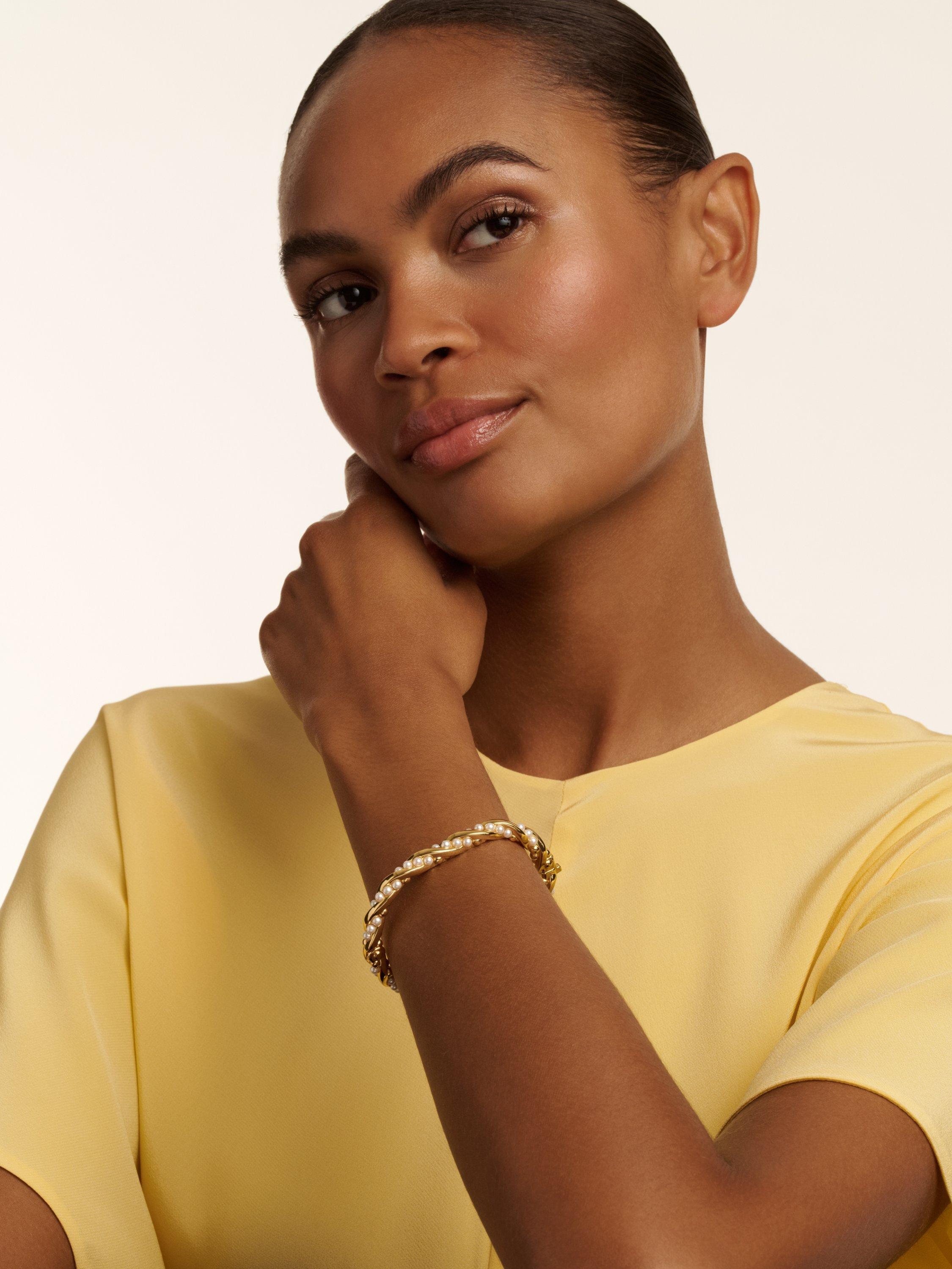 Ted Baker Tilaa Twisted Pearl Cuff bracelet, gold tone - British product