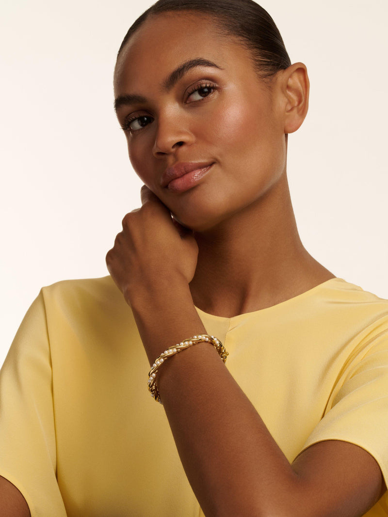 Ted Baker Tilaa Twisted Pearl Cuff bracelet, gold tone - British product