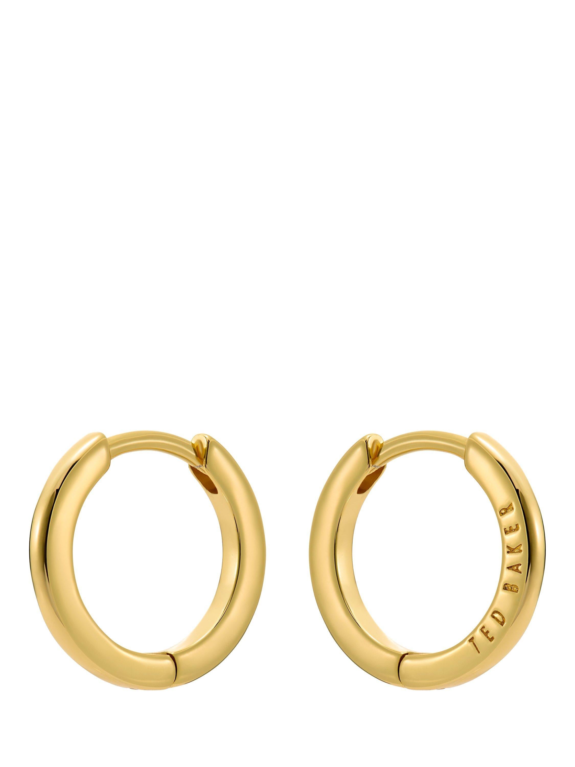 Ted Baker Crisele gold hoop earrings 14mm, imported from the UK