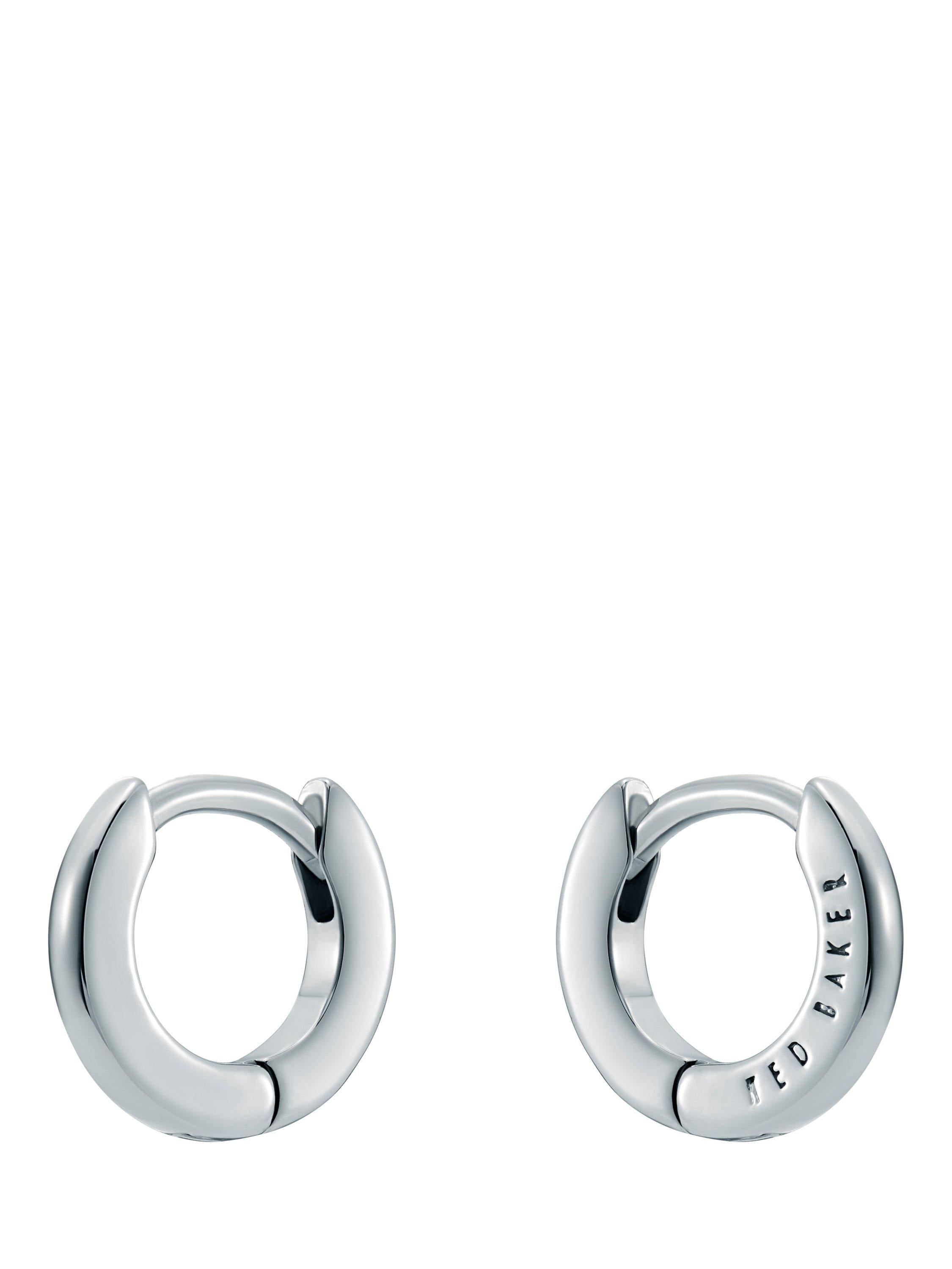 Ted Baker Crisete Logo Hoop Earrings silver tone - British product