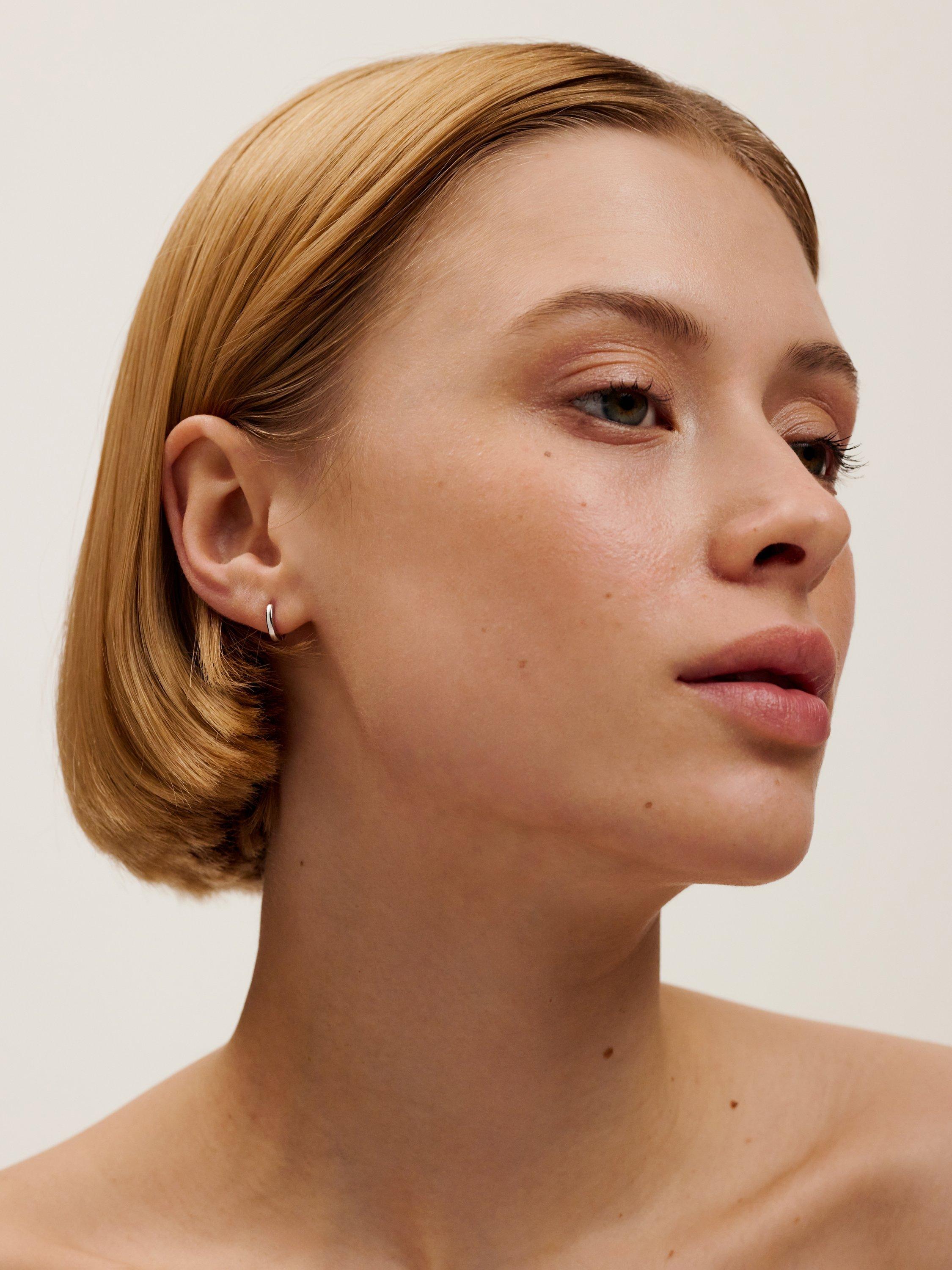 Ted Baker Crisete Logo Hoop Earrings silver tone - British product