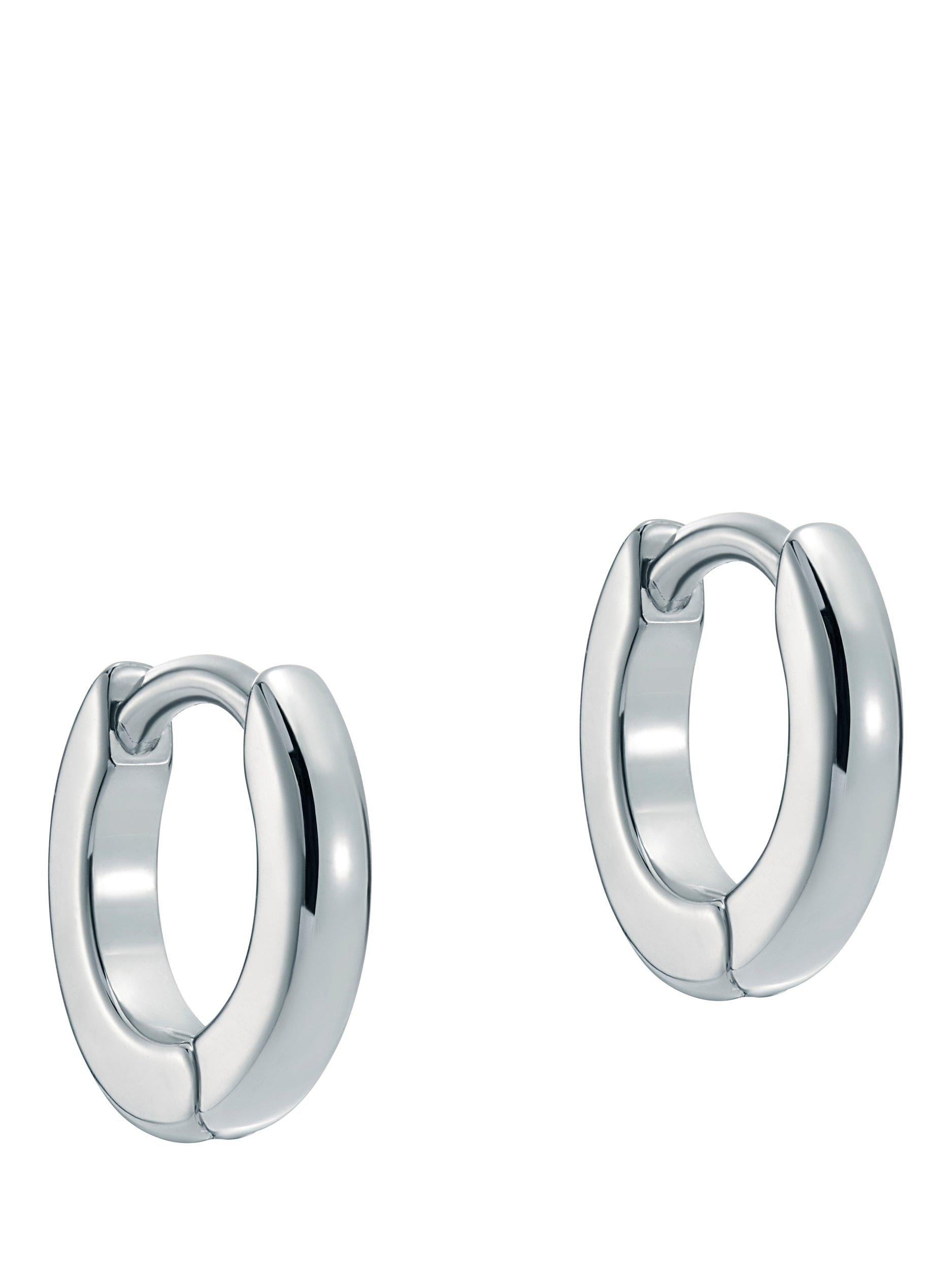 Ted Baker Crisete Logo Hoop Earrings silver tone - British product