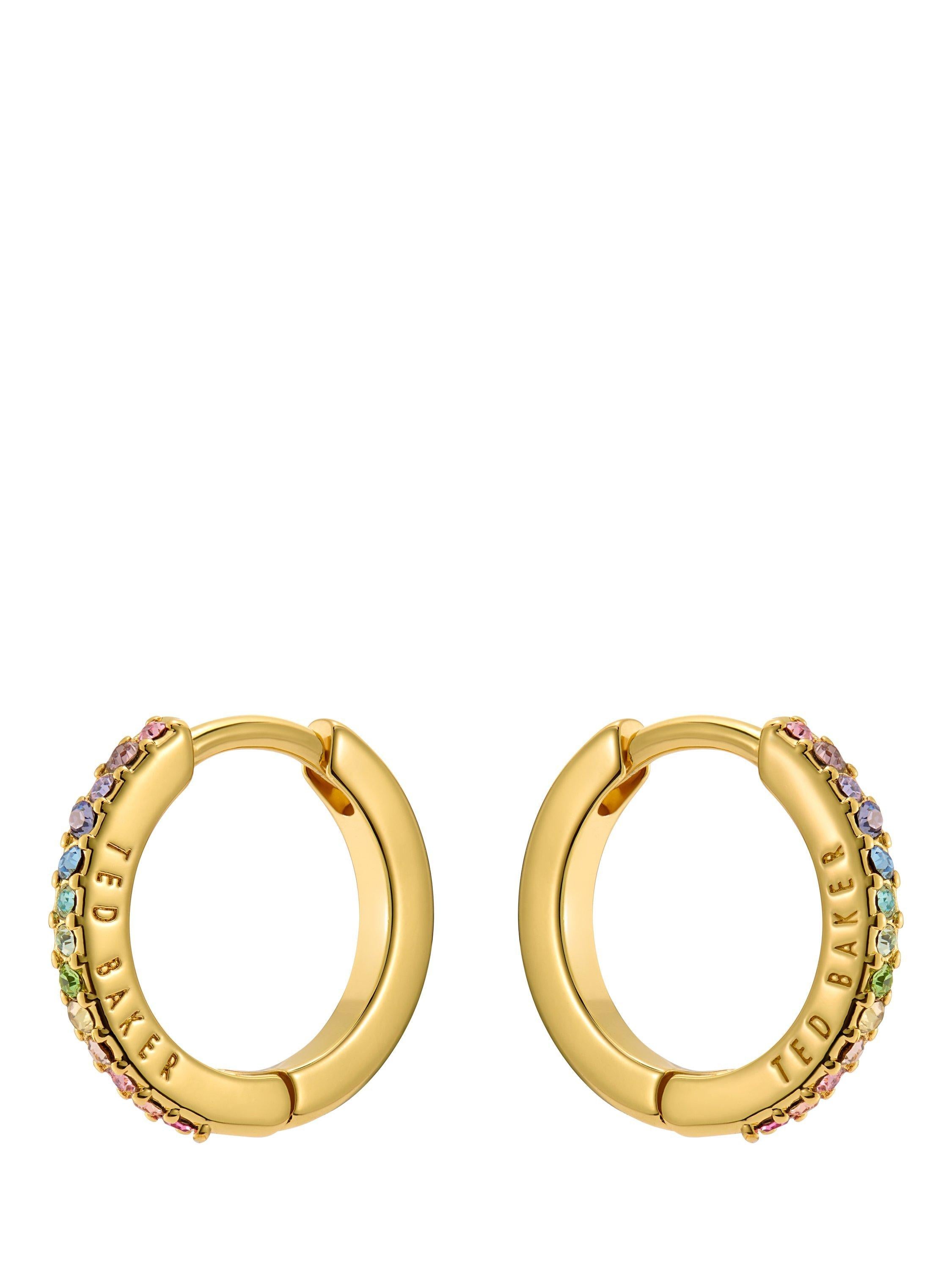 Ted Baker Heplie crystal hoop earrings gold tone, UK version