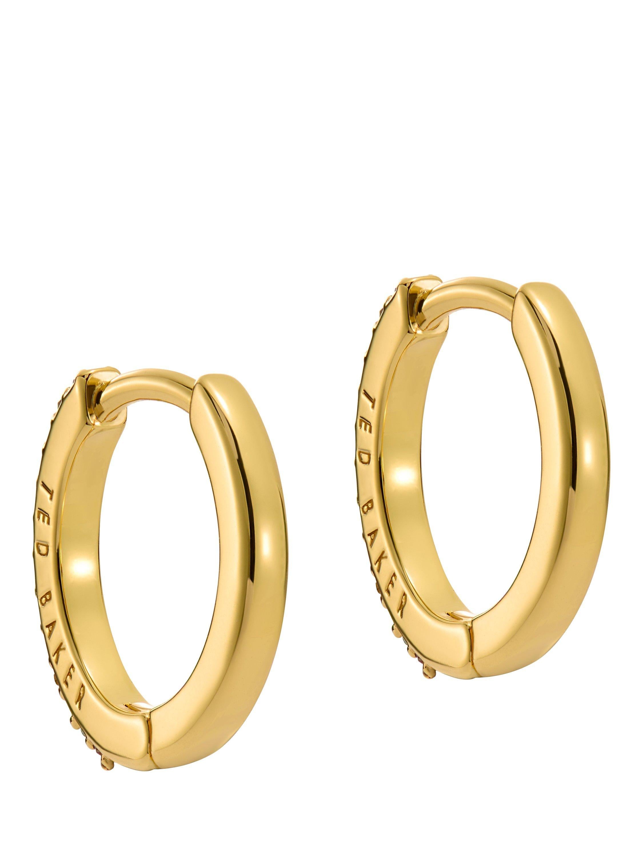 Ted Baker Heplie crystal hoop earrings gold tone, UK version