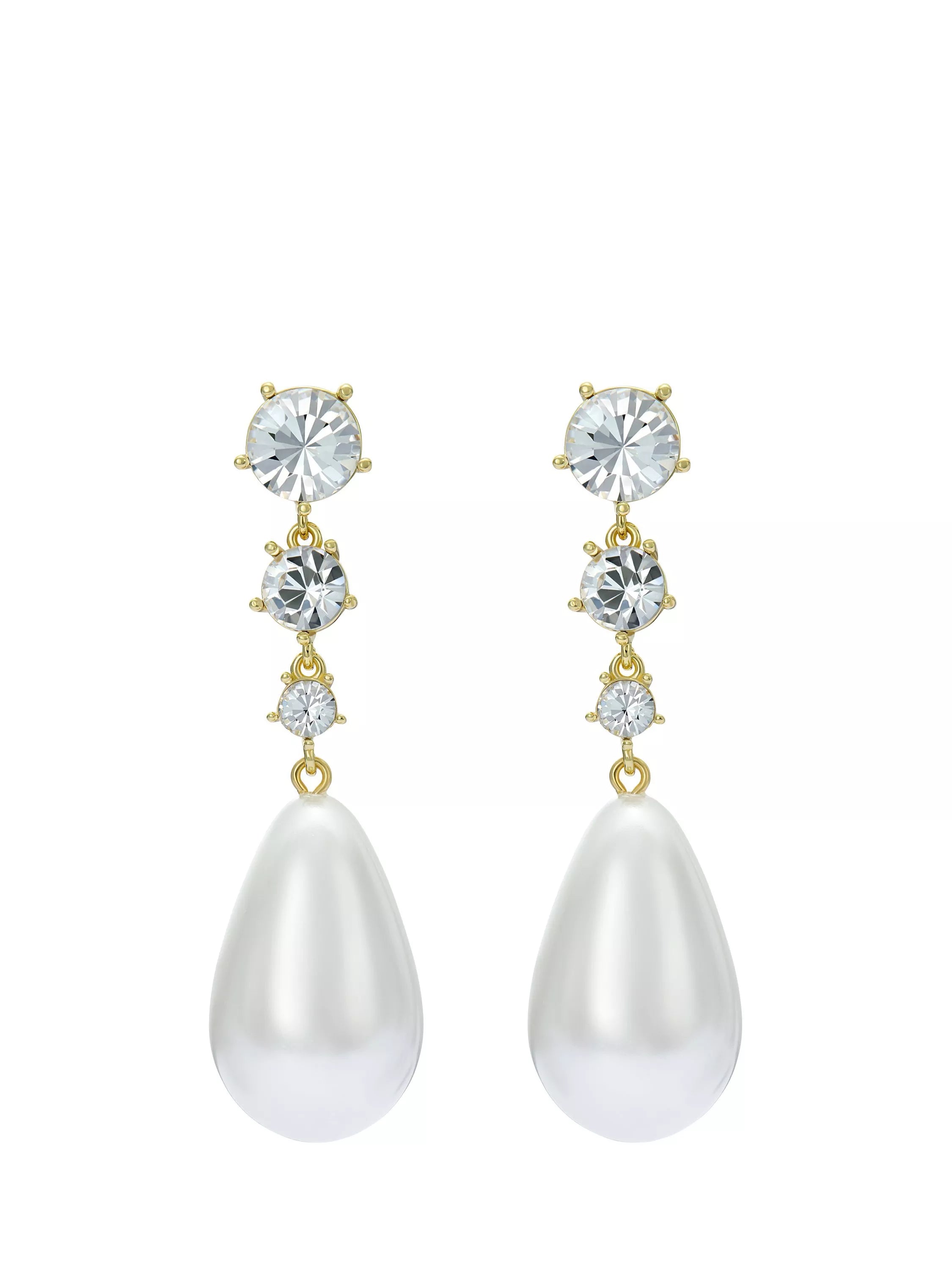 Ted Baker Pearsti drop earrings with faux pearl and crystals - British product