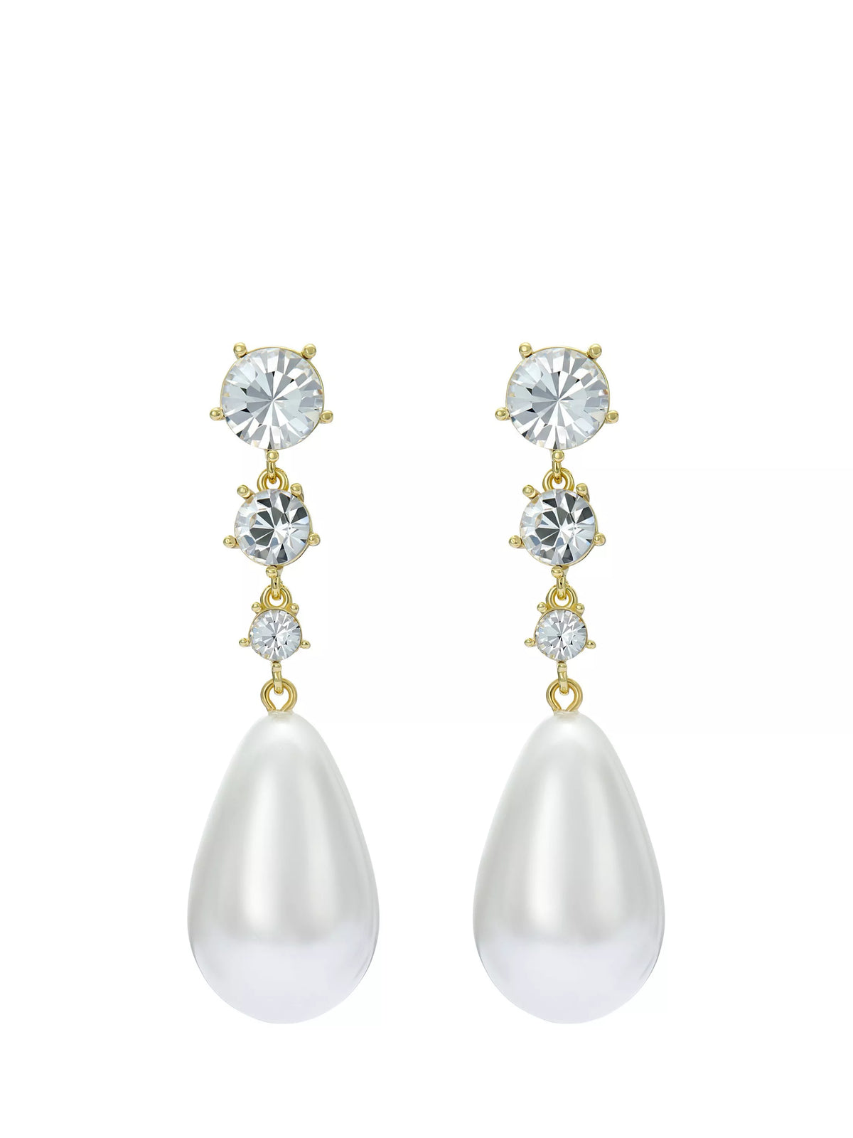 Ted Baker Pearsti drop earrings with faux pearl and crystals - British product