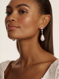Ted Baker Pearsti drop earrings with faux pearl and crystals - British product