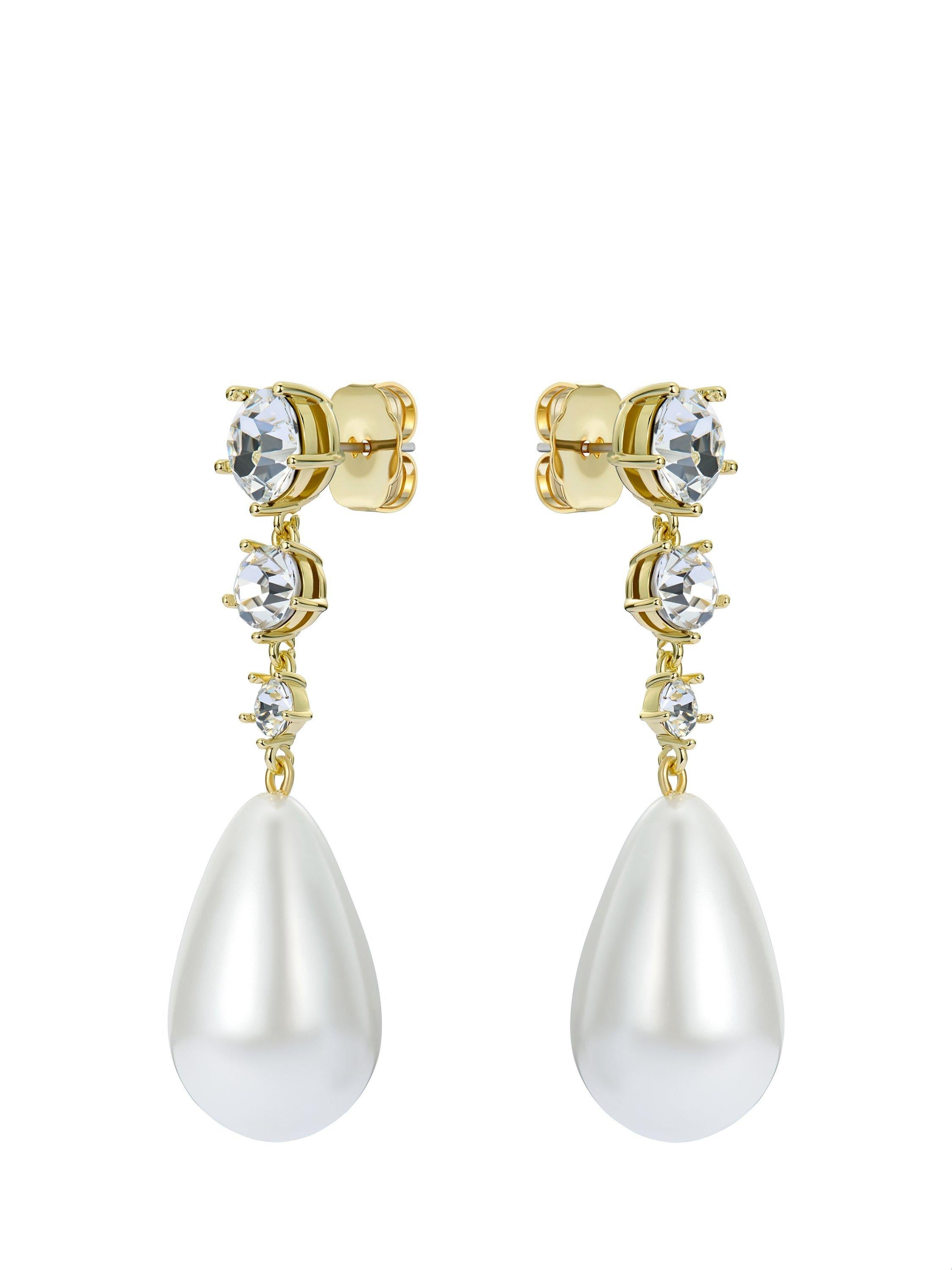 Ted Baker Pearsti drop earrings with faux pearl and crystals - British product