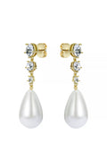 Ted Baker Pearsti drop earrings with faux pearl and crystals - British product