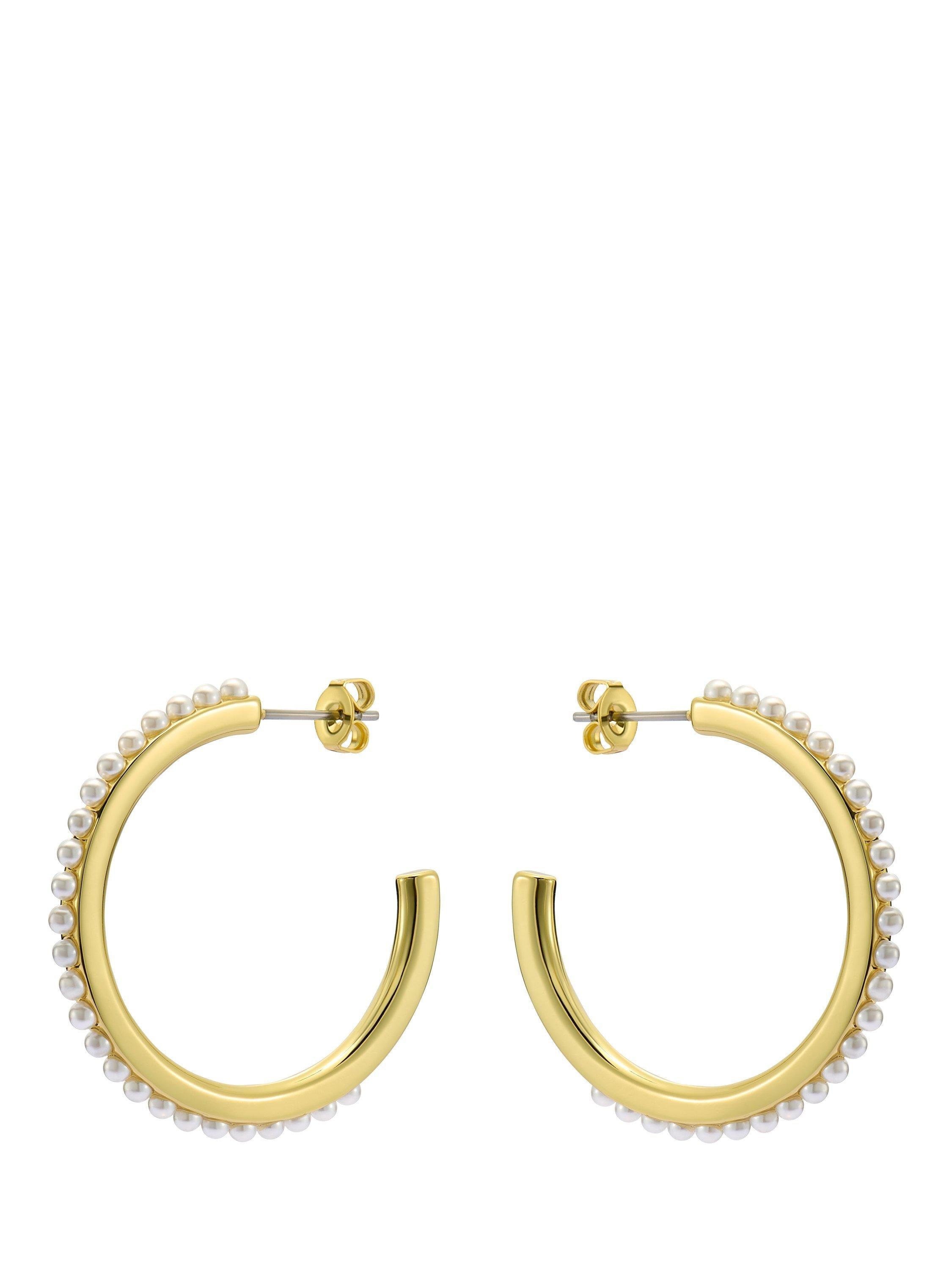 Ted Baker pearl hoop earrings medium, imported from the UK
