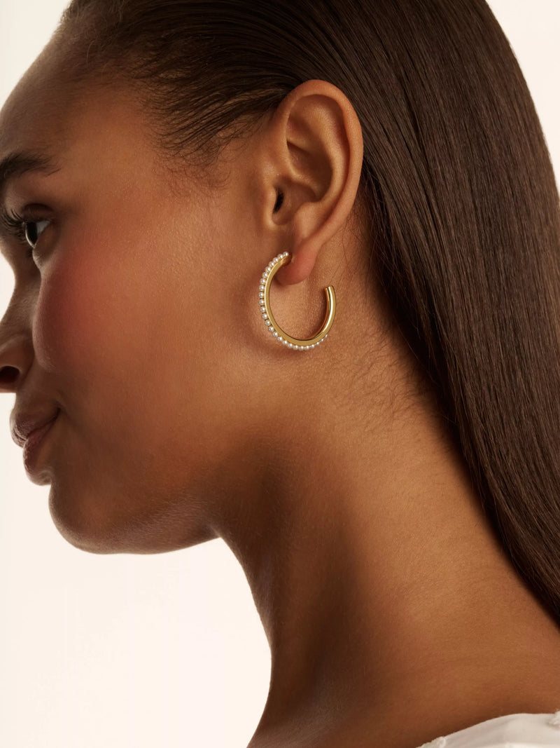 Ted Baker pearl hoop earrings medium, imported from the UK