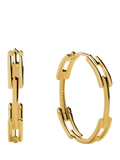 Monica Vinader Signature Link hoop earrings in gold, imported from the UK