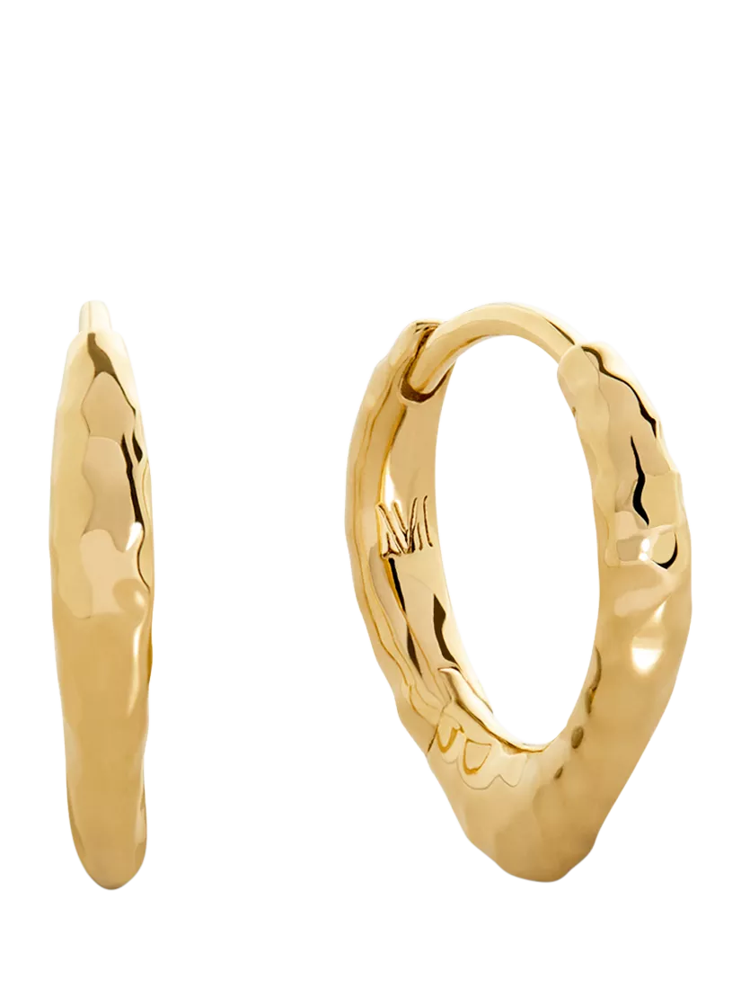 Monica Vinader gold vermeil tapered huggie earrings, UK version