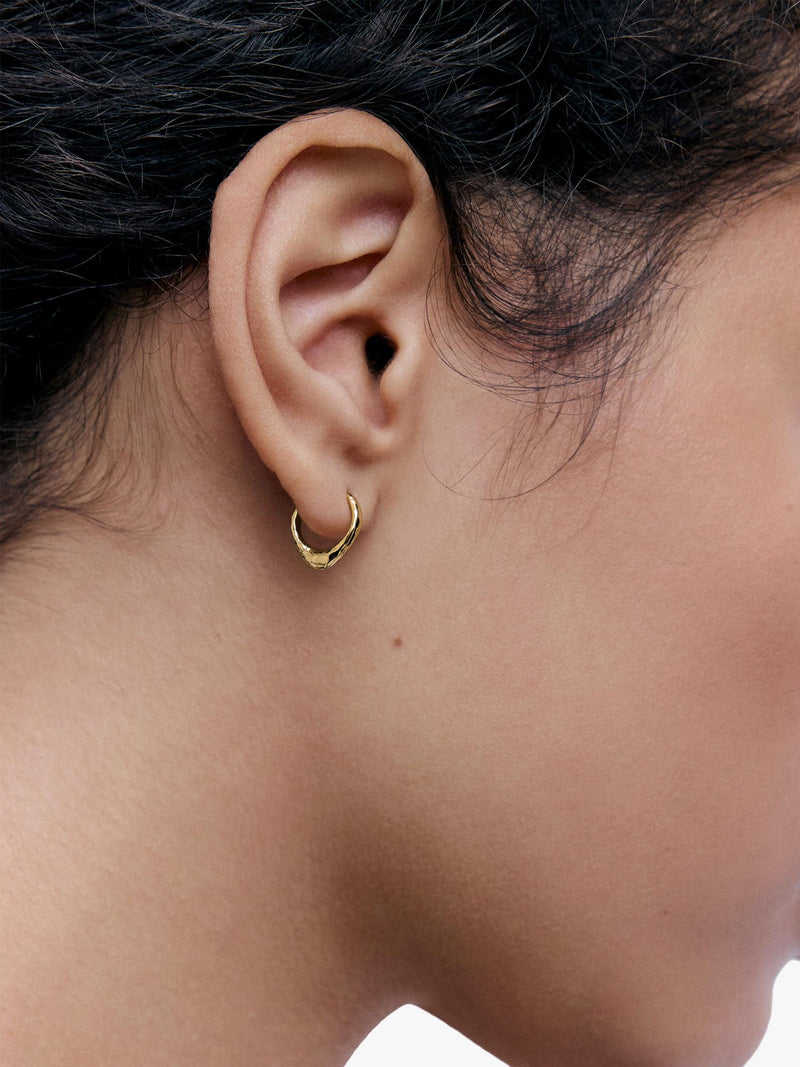 Monica Vinader gold vermeil tapered huggie earrings, UK version