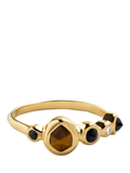Monica Vinader MV Siren™ Bezel Multi Gemstone Ring, Gold/Brown, K