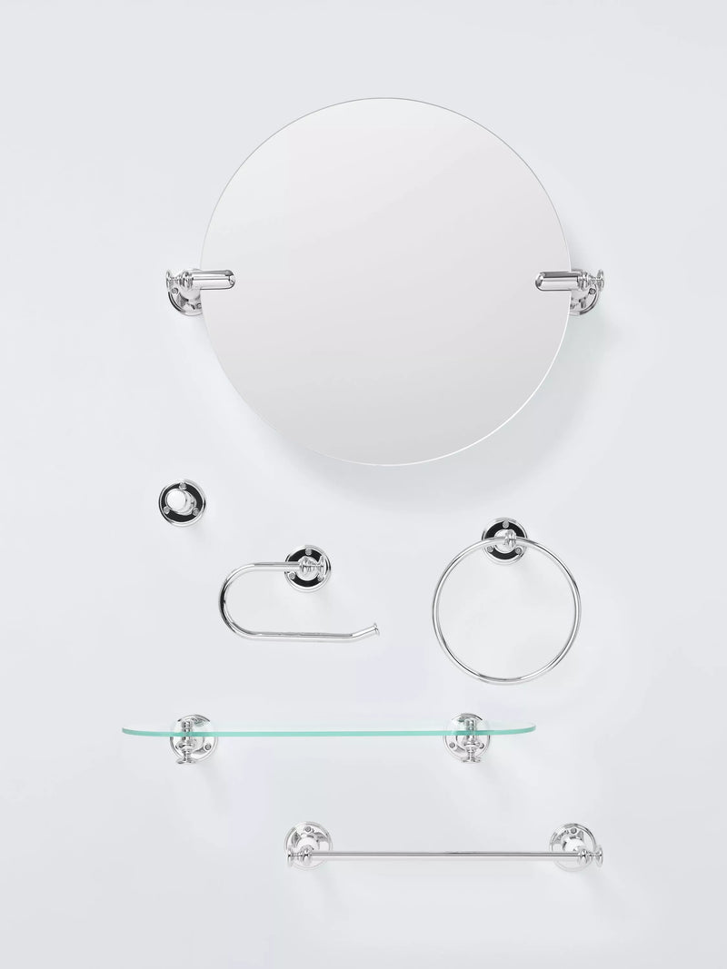 John Lewis Legacy bathroom mirror white chrome round (British brand)