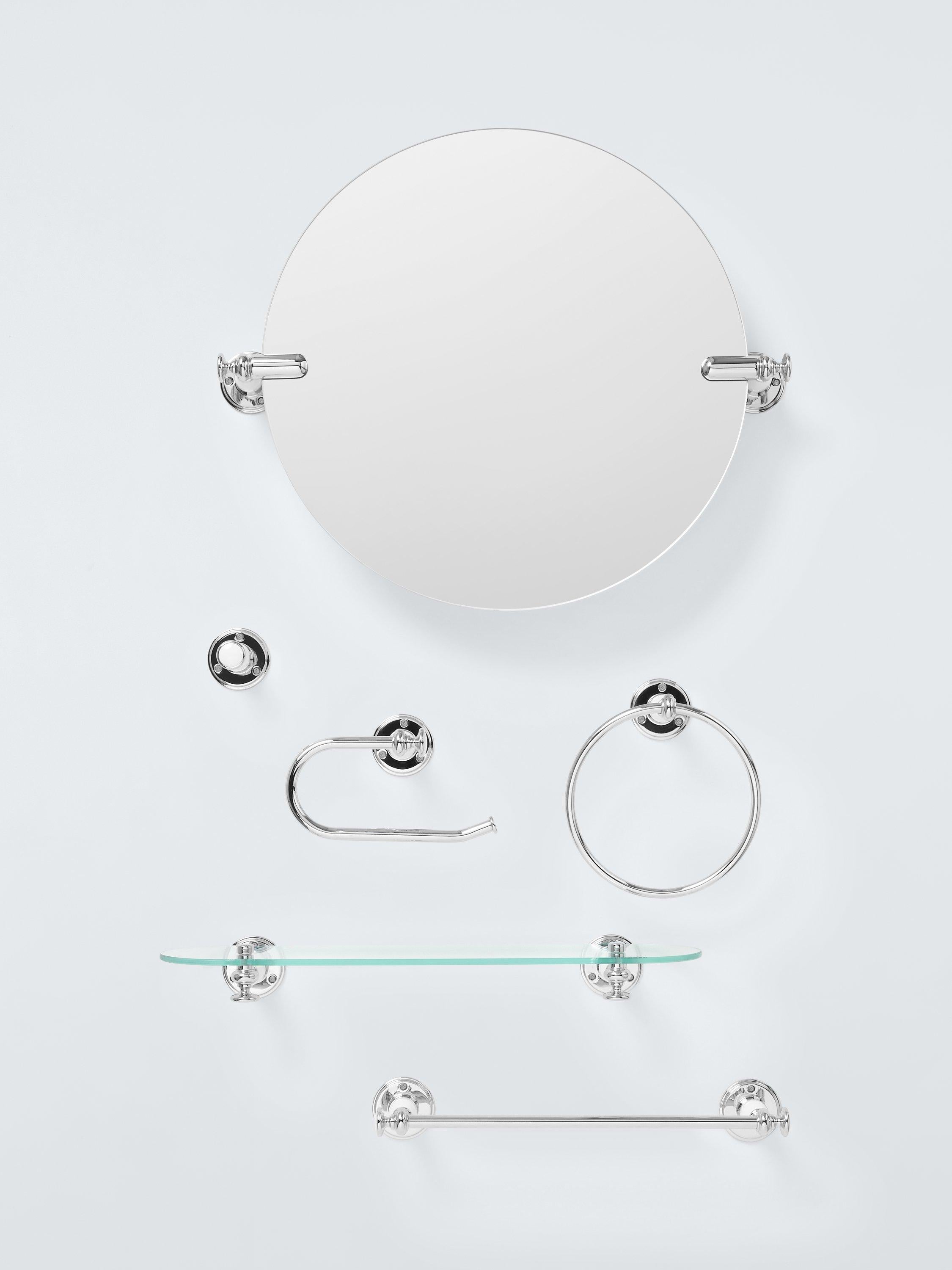 John Lewis Legacy bathroom mirror white chrome round (British brand)