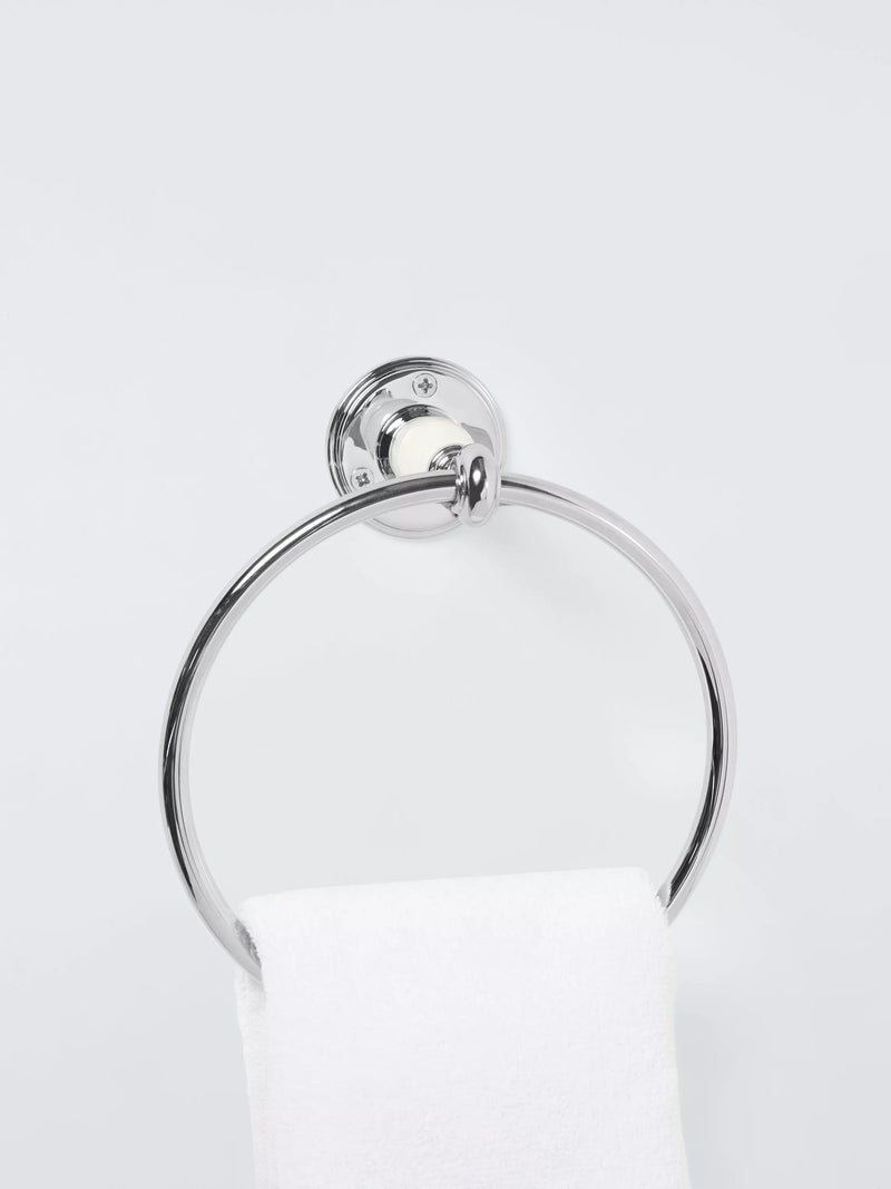 John Lewis Legacy Towel Ring White Chrome, UK version