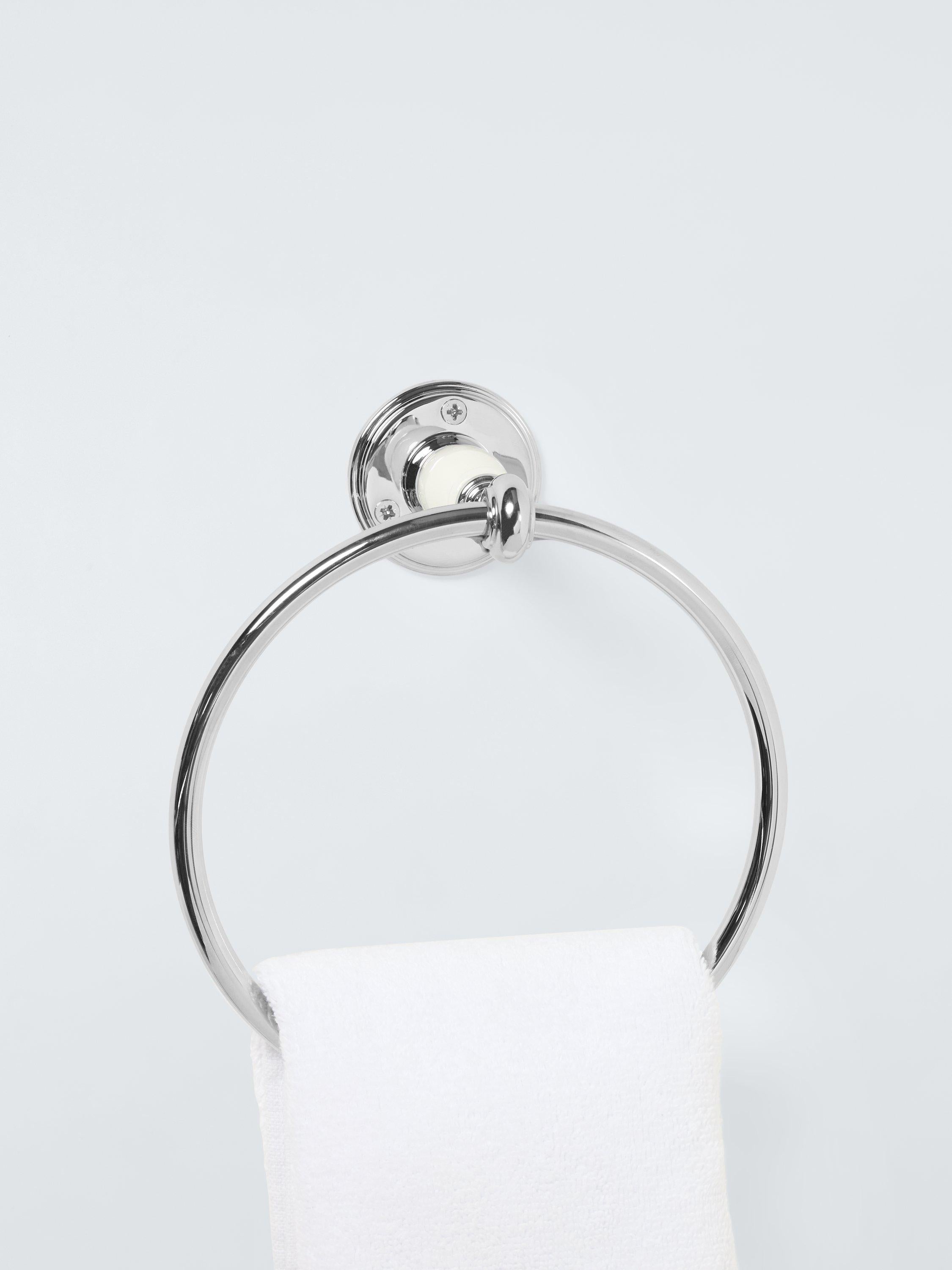John Lewis Legacy Towel Ring White Chrome, UK version