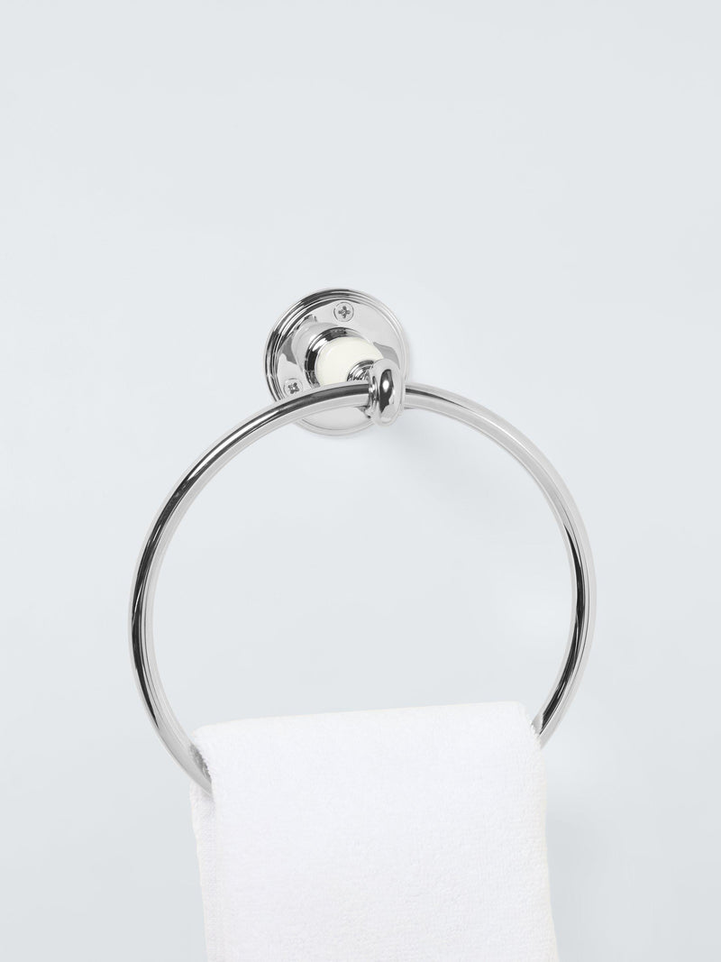 John Lewis Legacy Towel Ring White Chrome, UK version