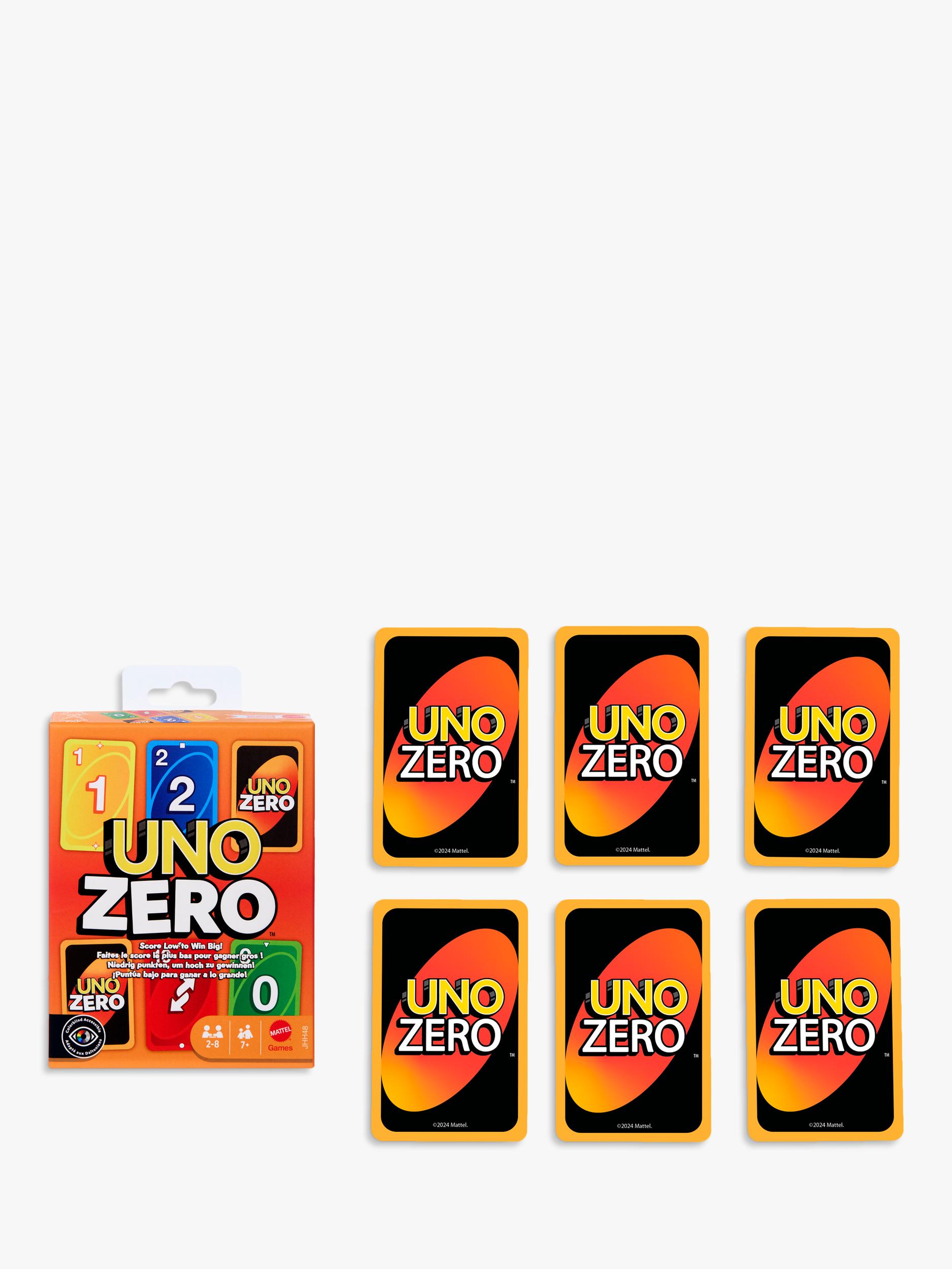 Mattel UNO Zero card game for 2 to 8 players, UK version