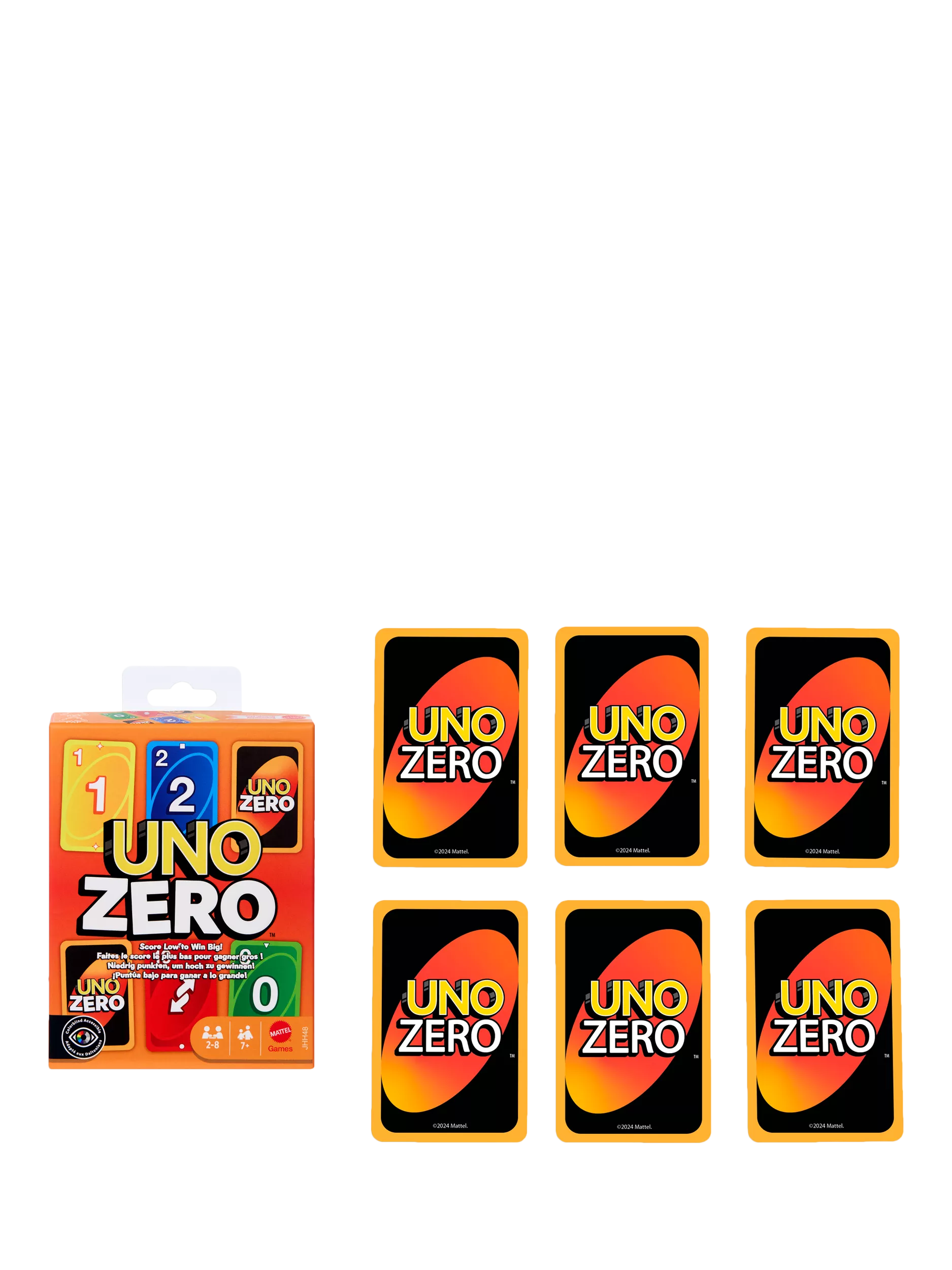 Mattel UNO Zero card game for 2 to 8 players, UK version