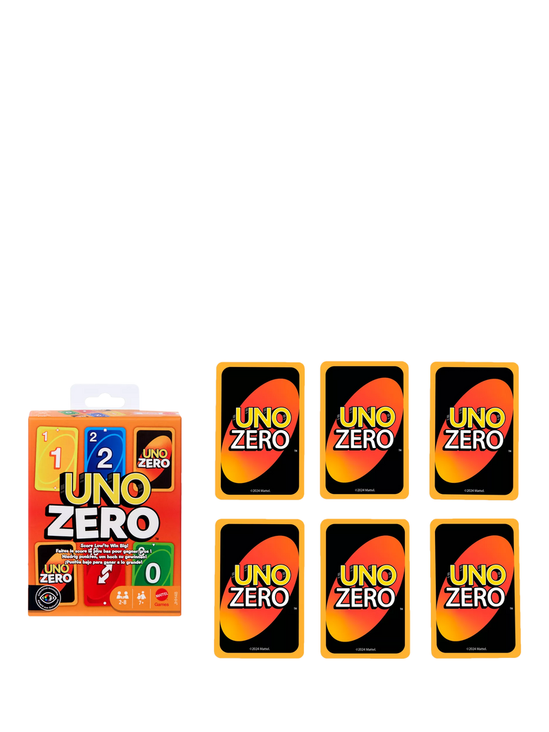 Mattel UNO Zero card game for 2 to 8 players, UK version