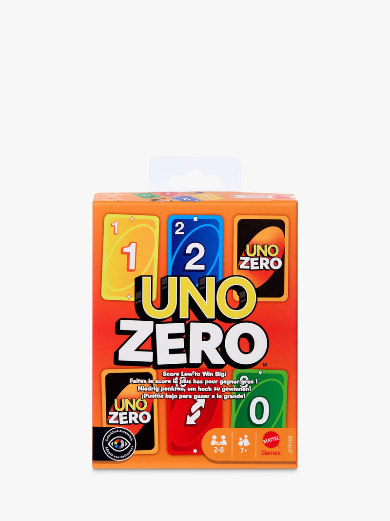 Mattel UNO Zero card game for 2 to 8 players, UK version