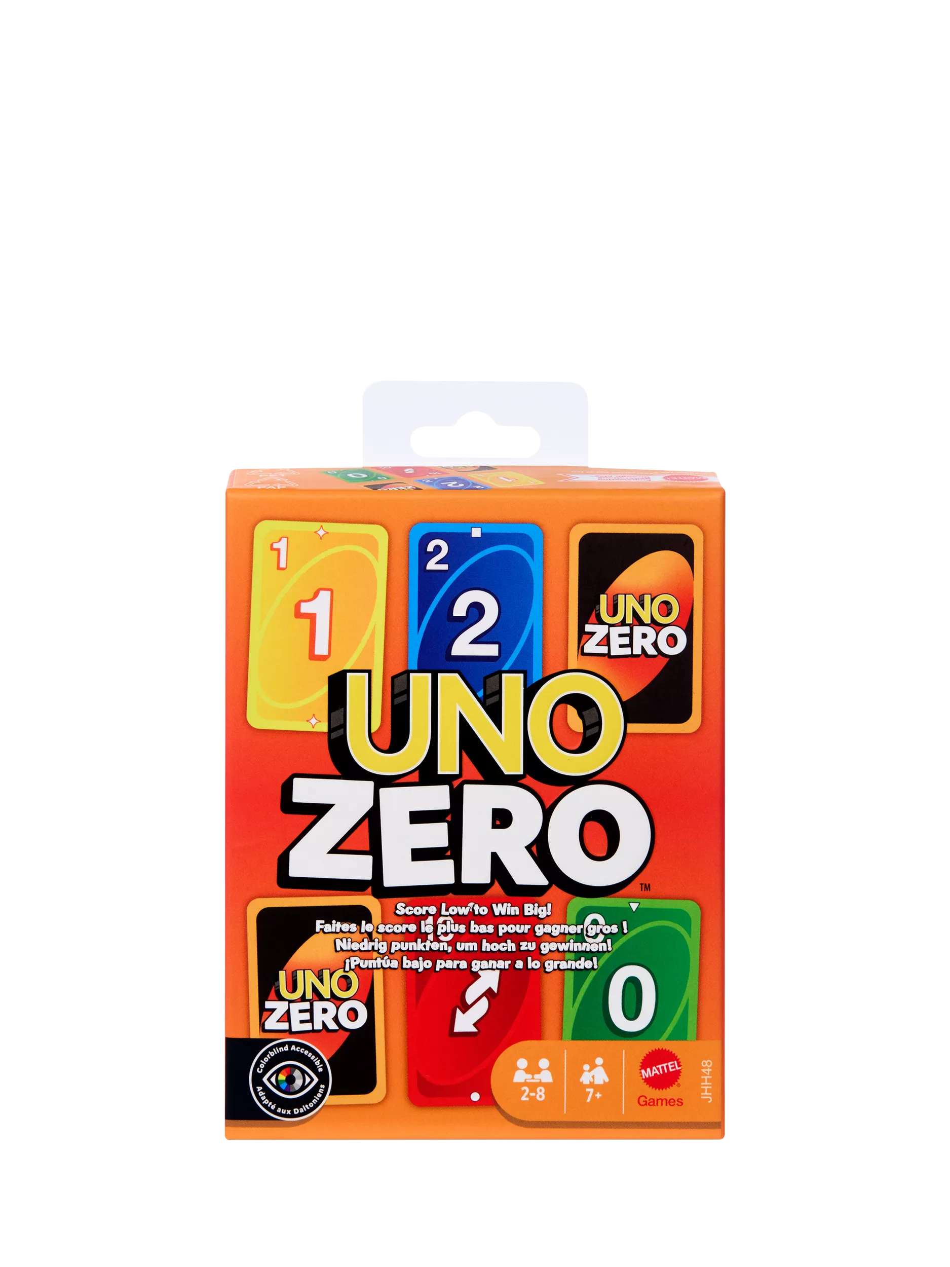 Mattel UNO Zero card game for 2 to 8 players, UK version