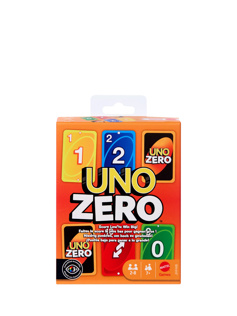 Mattel UNO Zero card game for 2 to 8 players, UK version