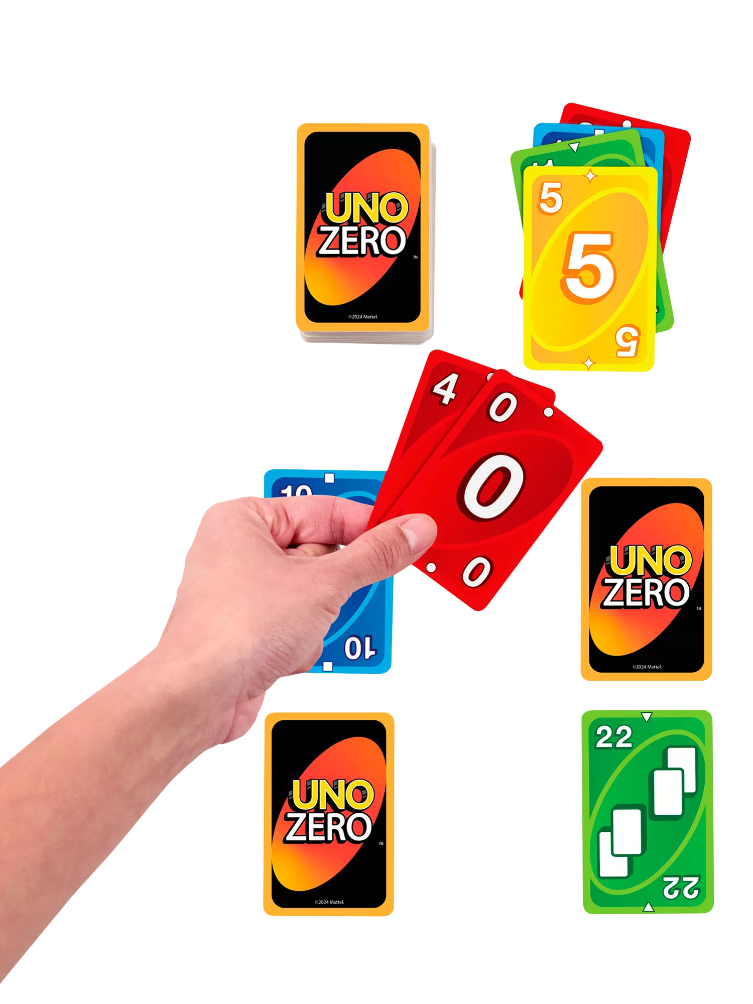 Mattel UNO Zero card game for 2 to 8 players, UK version
