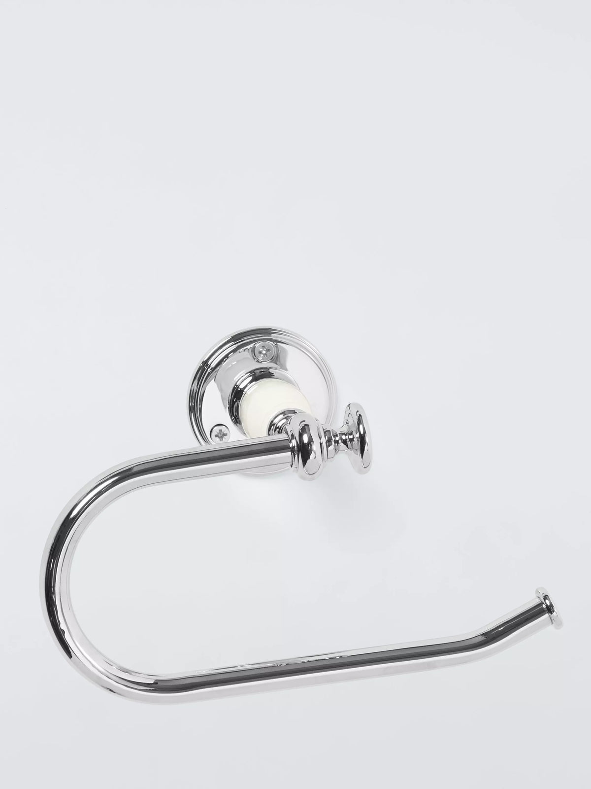John Lewis Legacy Swing Toilet Roll Holder in white and chrome, UK version