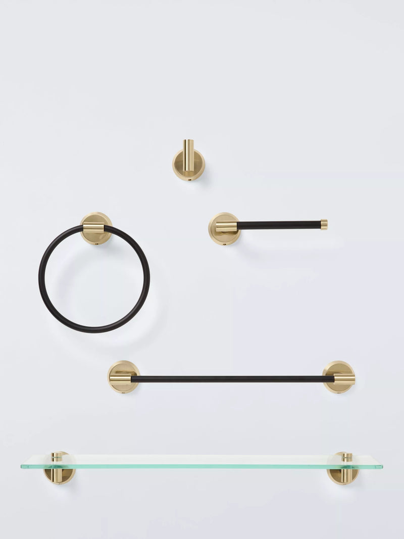 John Lewis Elegance towel rail, black brushed brass, imported from the UK