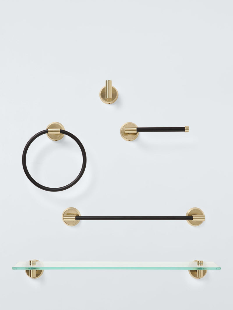 John Lewis Elegance towel rail, black brushed brass, imported from the UK