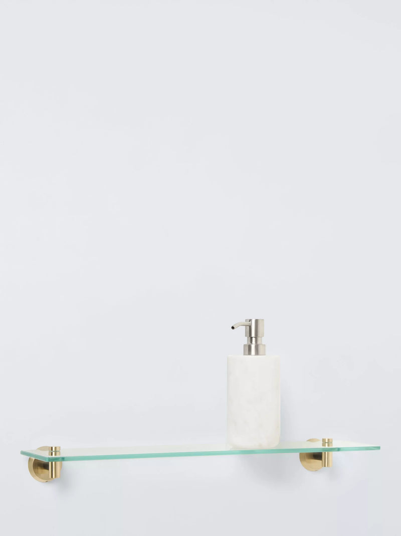 John Lewis Elegance glass shelf black brushed brass finish (British brand)