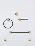 John Lewis Elegance glass shelf black brushed brass finish (British brand)