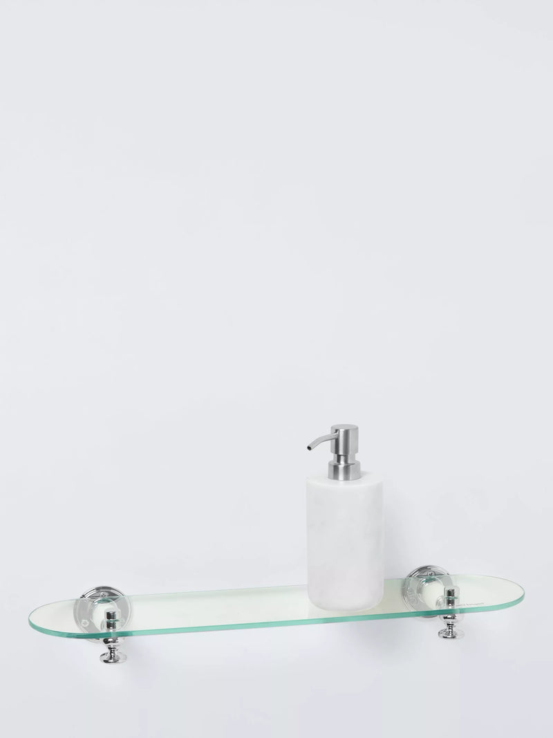 John Lewis Legacy glass bathroom shelf with chrome effect, UK version