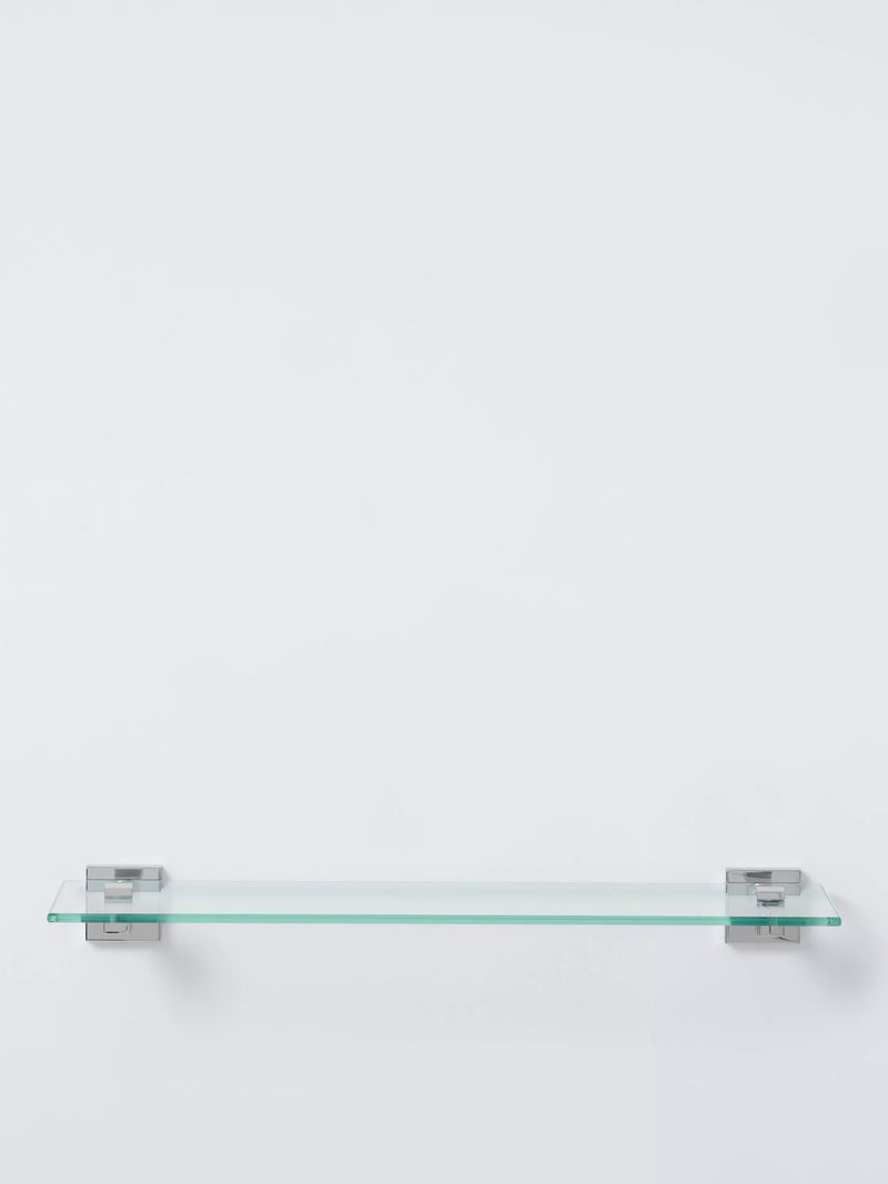 John Lewis Prism glass bathroom shelf chrome effect, imported from the UK