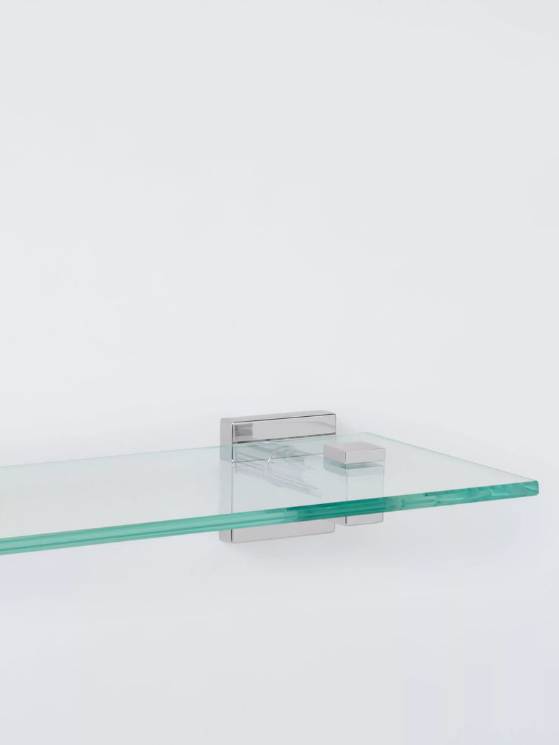 John Lewis Prism glass bathroom shelf chrome effect, imported from the UK