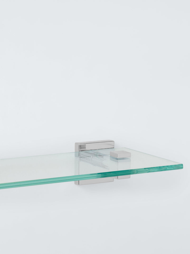John Lewis Prism glass bathroom shelf chrome effect, imported from the UK