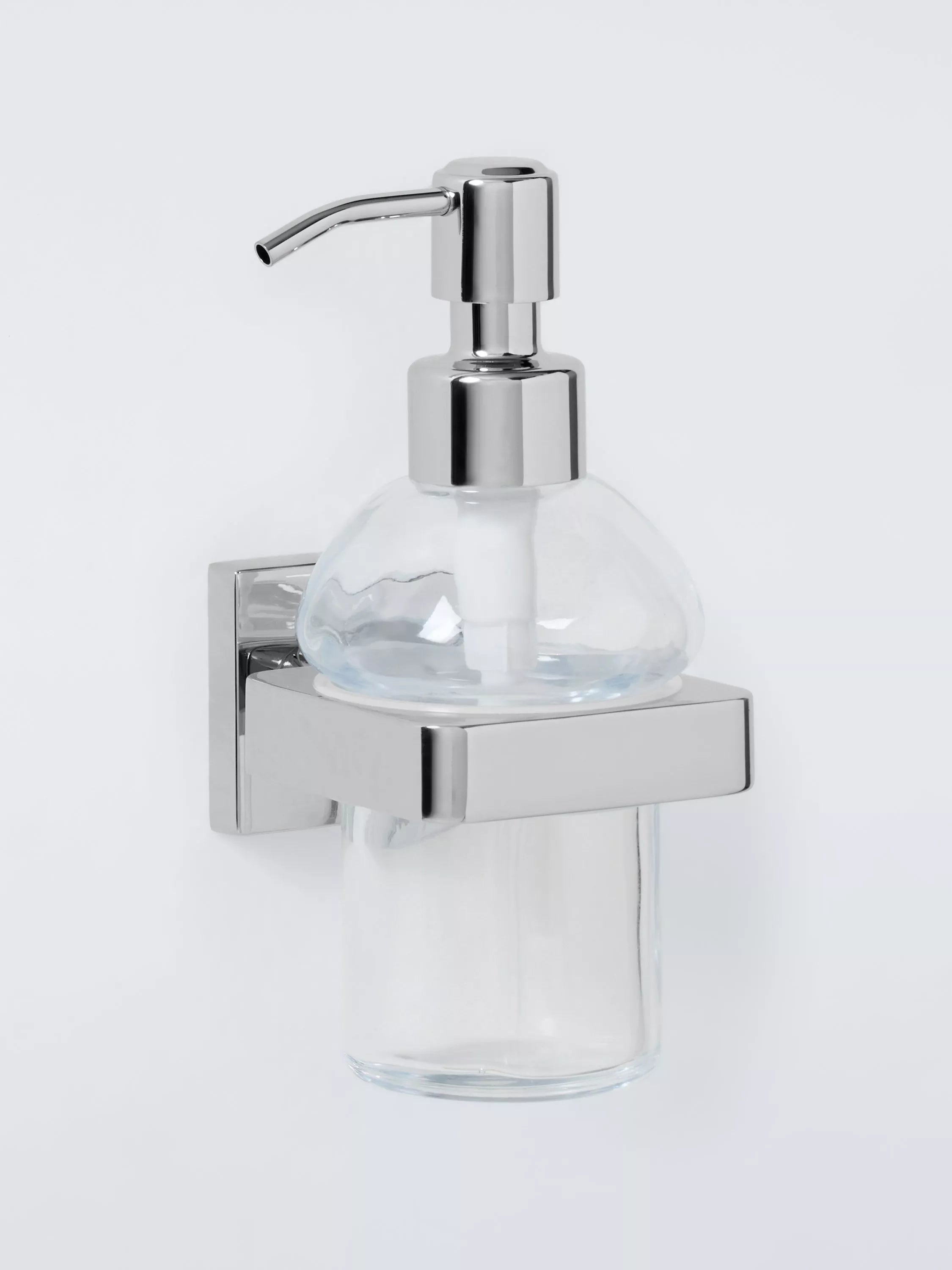 John Lewis Prism glass soap dispenser chrome finish - British product