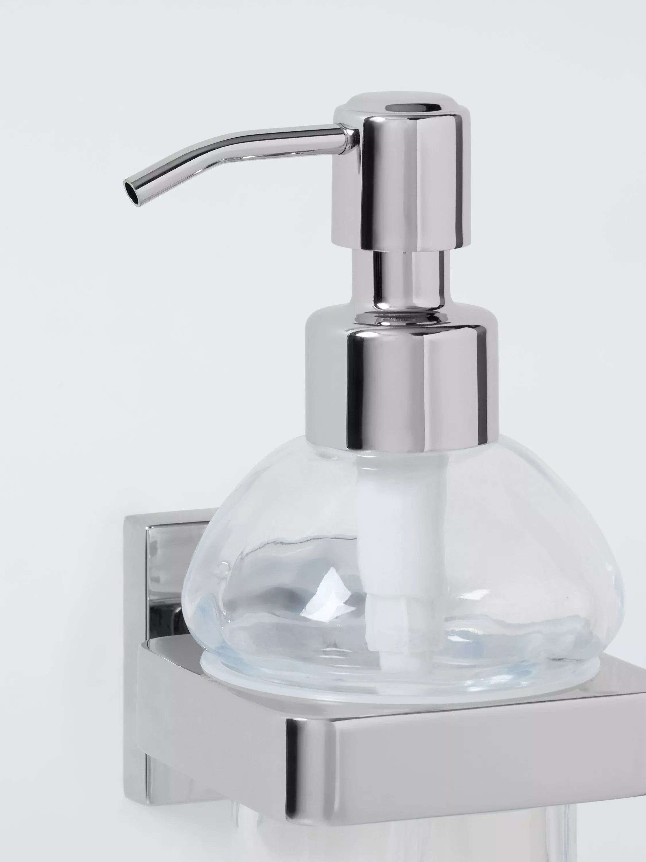 John Lewis Prism glass soap dispenser chrome finish - British product