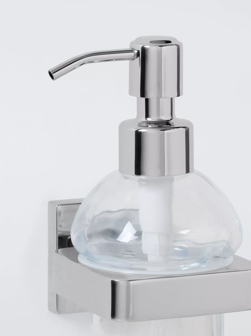 John Lewis Prism glass soap dispenser chrome finish - British product
