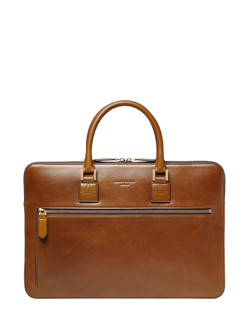 Aspinal of London Connaught Folio full-grain leather briefcase (British brand)